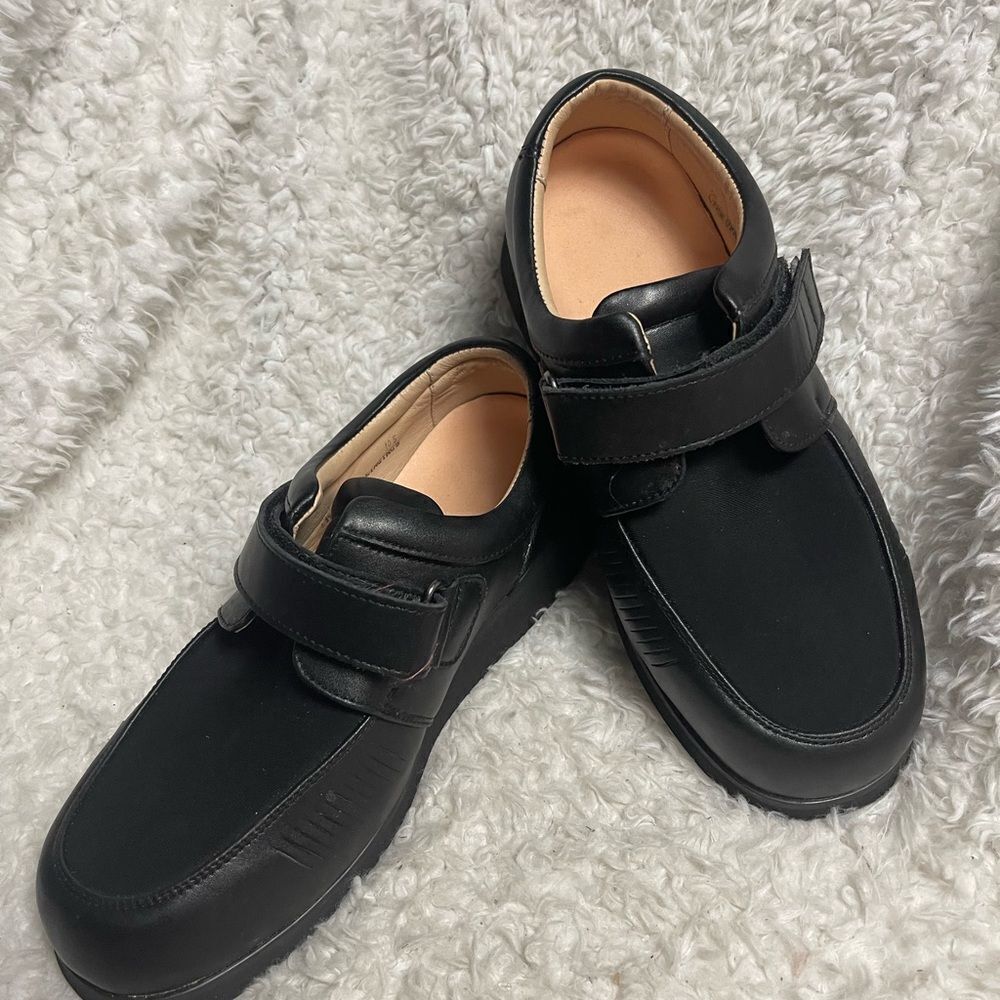 New Mt. Emey leather Black Comfort Orthotic Diabetic Walking Oxfords Men SZ 10.5